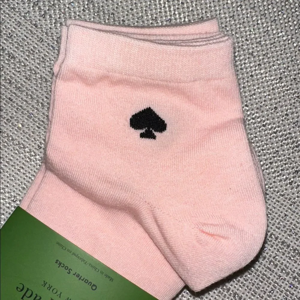 kate spade 6 pairs White Pink Mauve Quarter Cotton Blend Socks